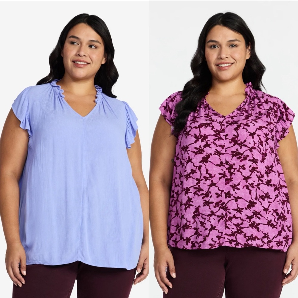 New! Terra and Sky Flutter Sleeve Blouse Bundle Womens Size 14W
